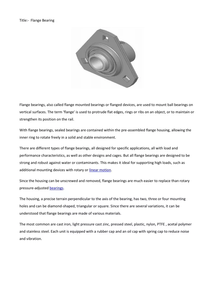 title flange bearing