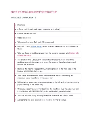 BROTHER MFC L8900CDW PRINTER SETUP
