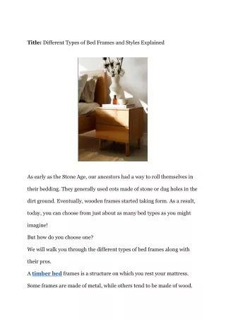 title different types of bed frames and styles