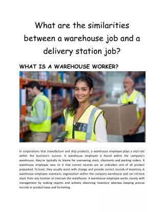 What are the similarities between a warehouse job and a delivery station job