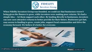 Online Business Loans | Loan For Company | Fidelity Investors Group