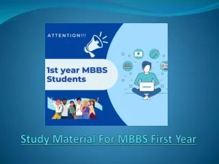 study material for mbbs first year