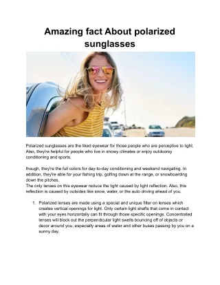 Amazing fact About polarized sunglasses