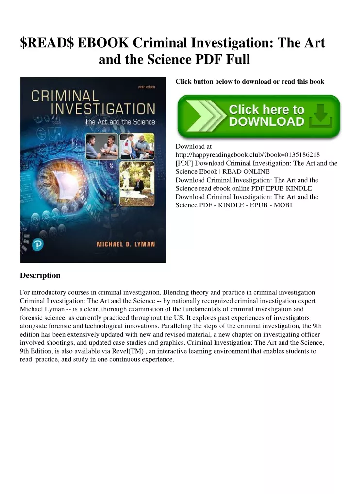 PPT - $READ$ EBOOK Criminal Investigation The Art And The Science PDF ...