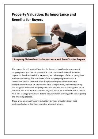property valuation its importance and benefits