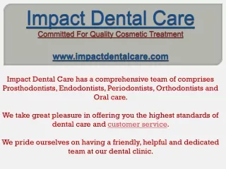 Committed For Quality Cosmetic Treatment