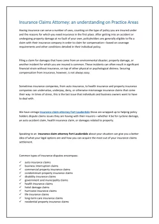 insur insurance claims attorney an understanding