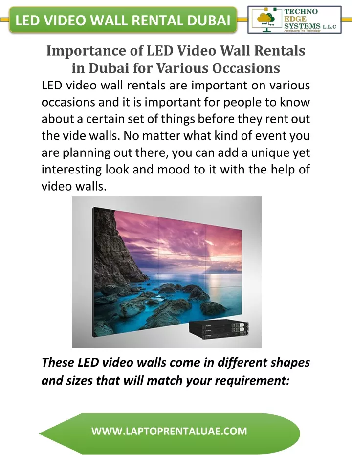 led video wall rental dubai