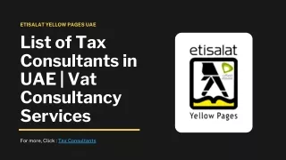 List of Tax Consultants in UAE | Vat Consultancy Services