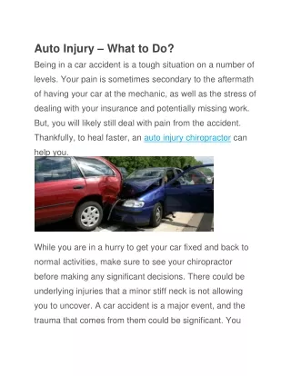 Auto Injury Chiropractor
