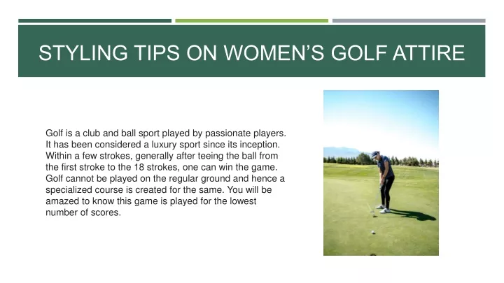 styling tips on women s golf attire