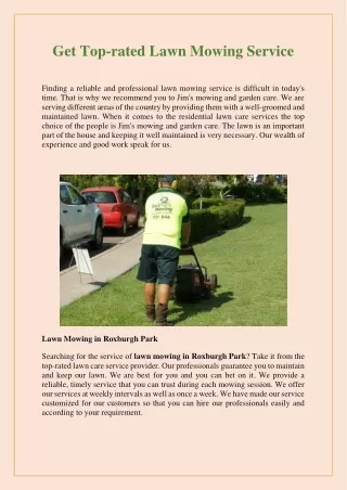 Get Top-rated Lawn Mowing Service