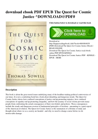 download ebook PDF EPUB The Quest for Cosmic Justice ^DOWNLOAD@PDF#