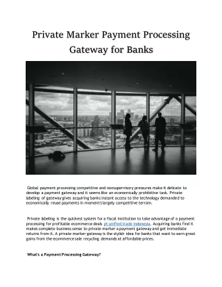 private marker payment processing gateway