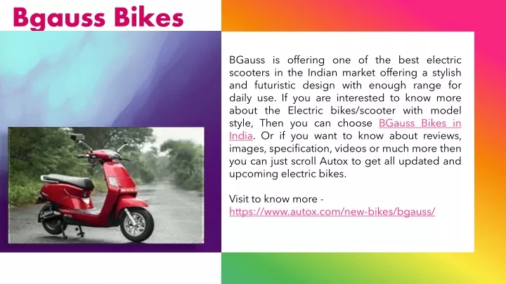 bgauss bikes