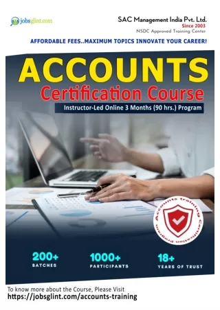 Accounts Training Certification Course | Online Accounts Training