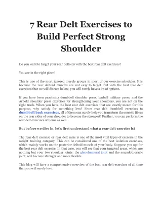 7 rear delt exercises to build perfect strong