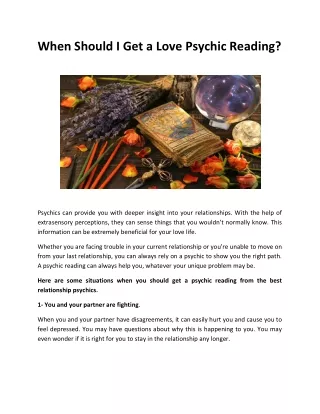 When Should I Get a Love Psychic Reading