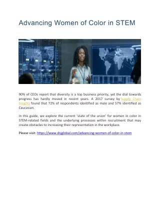 advancing women of color in stem