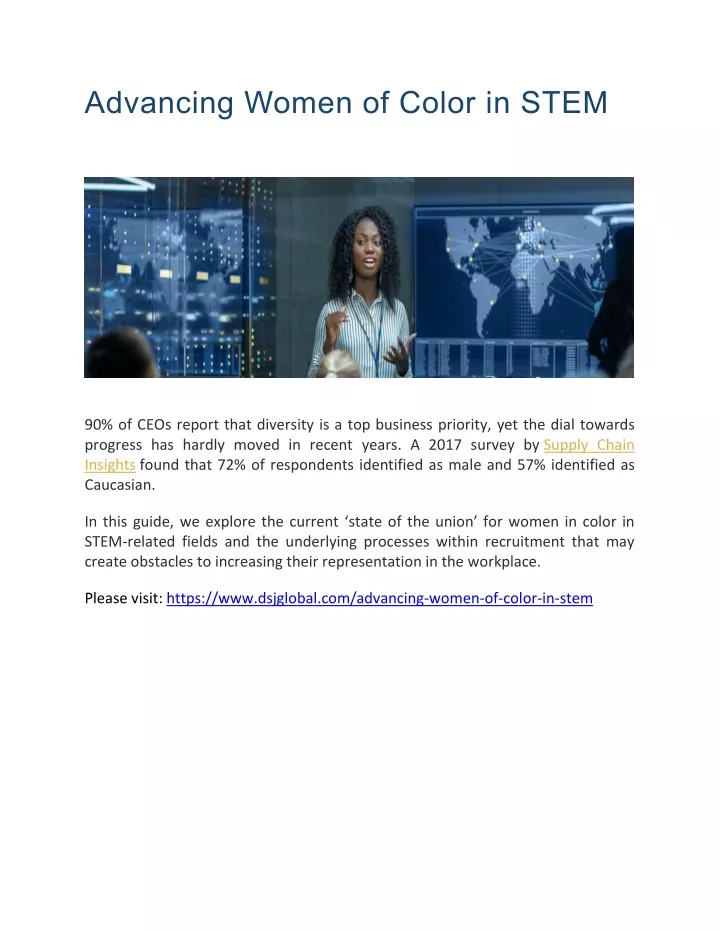 advancing women of color in stem