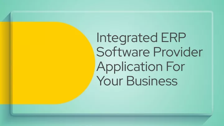 integrated erp software provider application