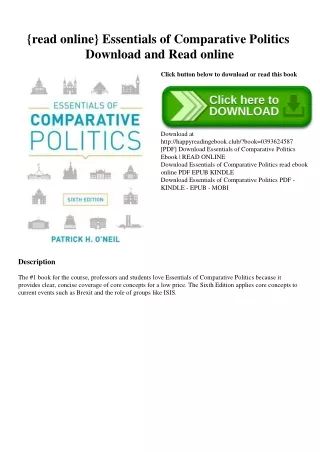 {read online} Essentials of Comparative Politics Download and Read online