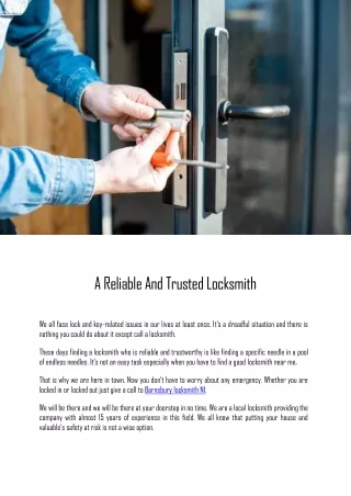 A Reliable And Trusted Locksmith