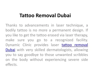 Tatto Removal Dubai