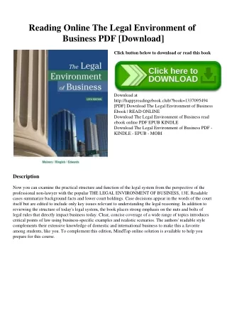 Reading Online The Legal Environment of Business PDF [Download]
