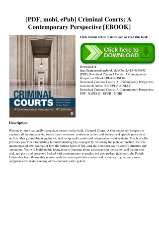 [PDF  mobi  ePub] Criminal Courts A Contemporary Perspective [EBOOK]
