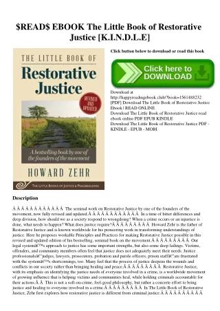 $READ$ EBOOK The Little Book of Restorative Justice [K.I.N.D.L.E]