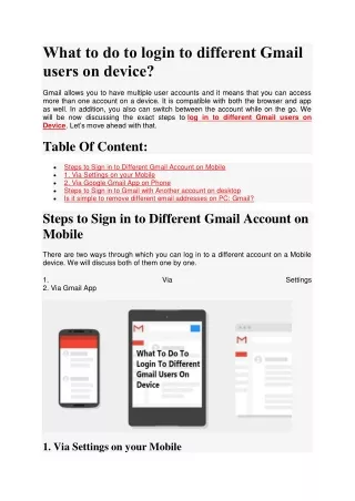 What to do to login to different Gmail users on device
