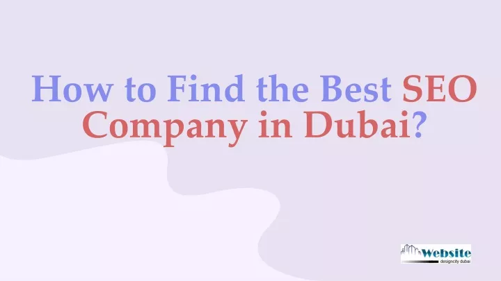 how to find the best seo company in dubai