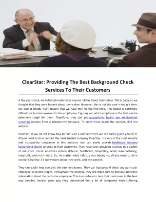 ClearStar Providing The Best Background Check Services To Their Customers