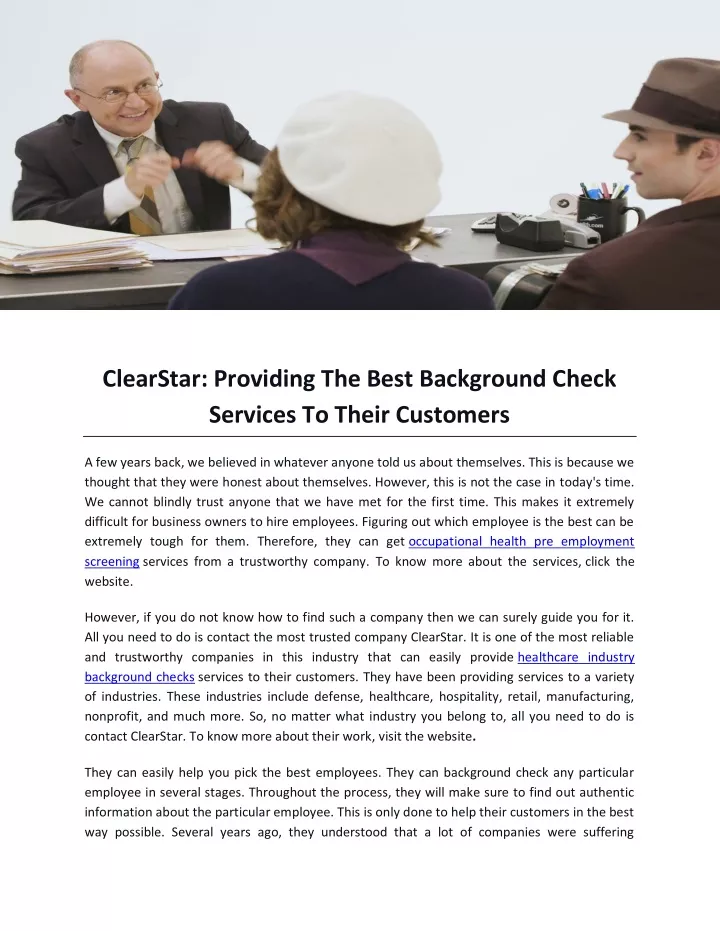 clearstar providing the best background check