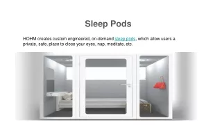 sleep pods
