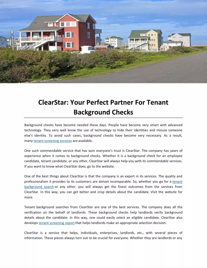 clearstar your perfect partner for tenant