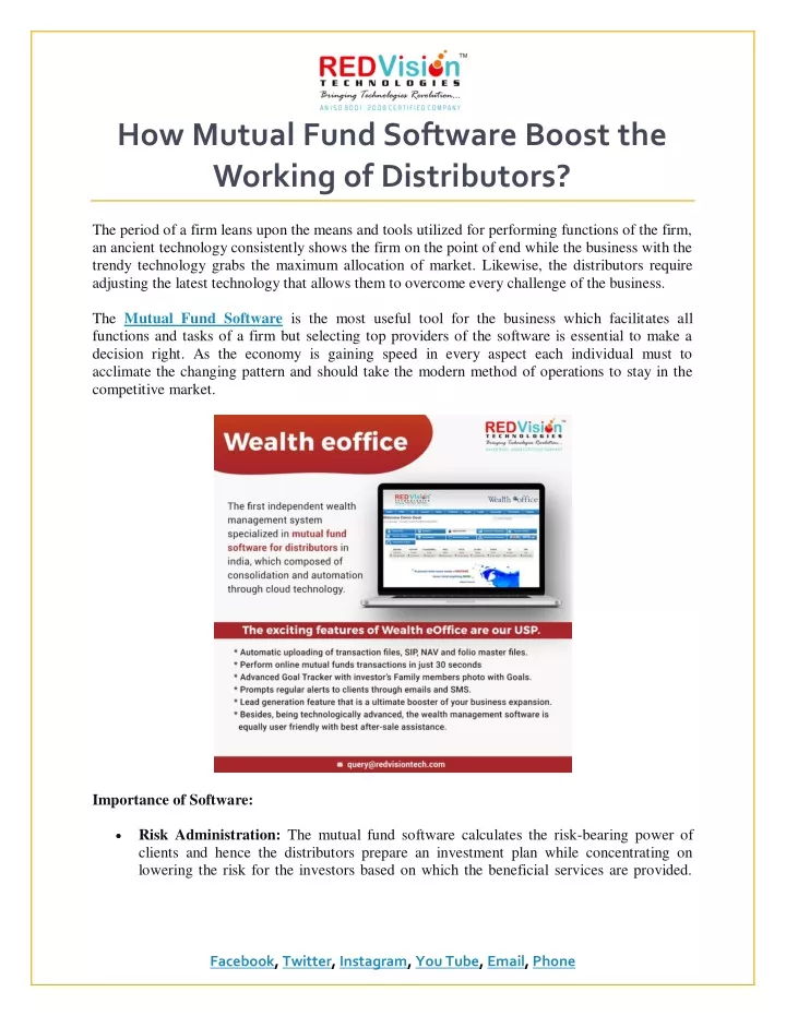 how mutual fund software boost the working