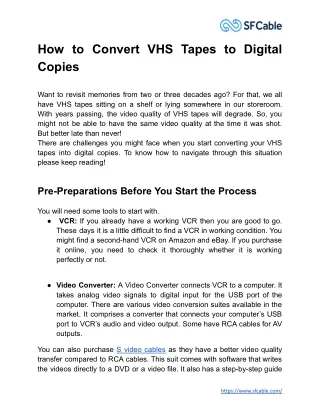 how to convert vhs tapes to digital copies