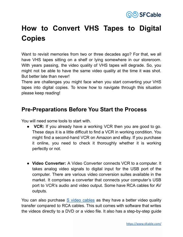 how to convert vhs tapes to digital copies