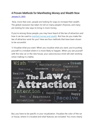 4 proven methods for manifesting money and wealth