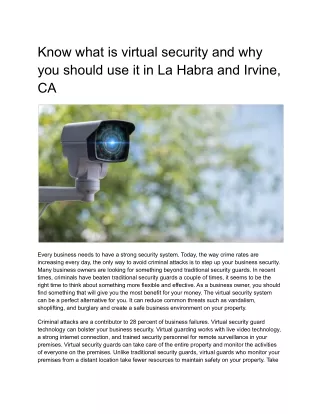 know what is virtual security and why you should