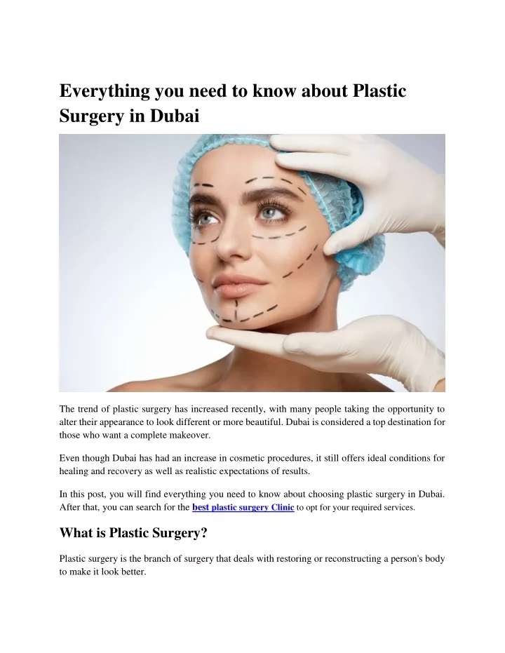 Ppt Everything You Need To Know About Plastic Surgery In Dubai