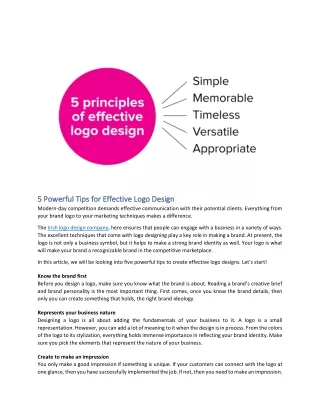 5 Powerful Tips for Effective Logo Design - Article-converted