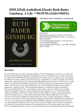 [PDF EPuB AudioBook Ebook] Ruth Bader Ginsburg A Life ^DOWNLOAD@PDF#)}