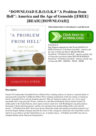 ^DOWNLOAD E.B.O.O.K.# A Problem from Hell America and the Age of Genocide [[FREE] [READ] [DOWNLOAD]]