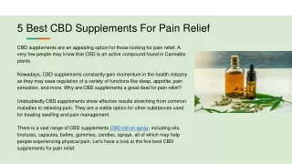 5 Best CBD Supplements For Pain Relief