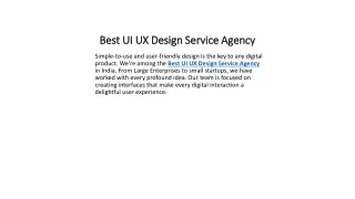 Best UI UX design service Agency