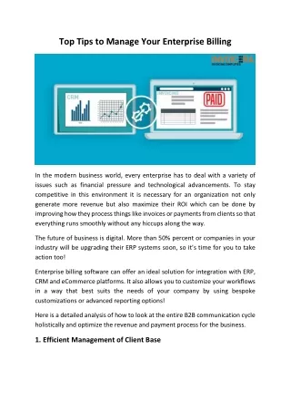 How To Manage Your Enterprise Billing - Expert Tips