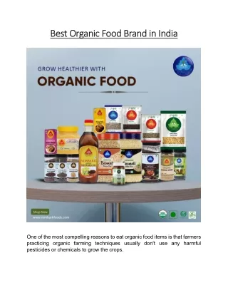 Best Organic Food Brand in India